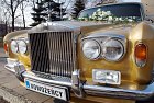 Stylowy z�oty Rolls Royce Shadow z bia�ymi sk�rami