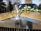 Stylowy z�oty Rolls Royce Shadow z bia�ymi sk�rami